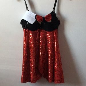 A glittery sequence costume